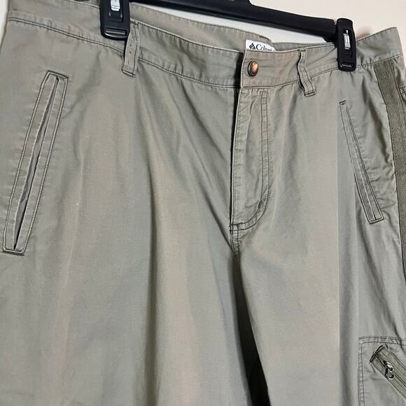 Columbia Womens Capri Pants Solid Brown Mid Rise Cargo Pockets 100% Cotton 12 - Picture 3 of 5